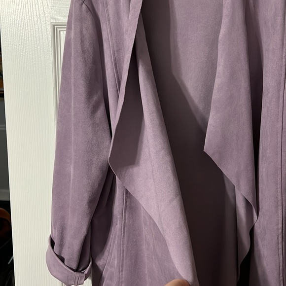 Chico’s suede-cloth long jacket in light purple Size 3 or 16 - Picture 2 of 7